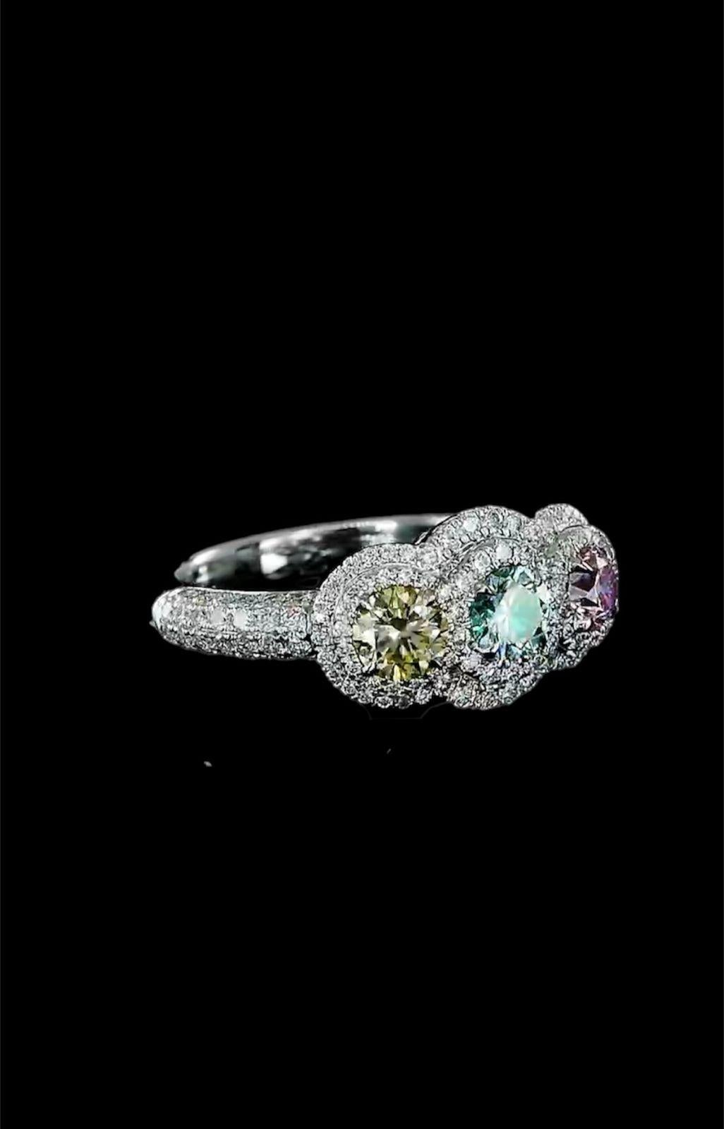 GIA & IGI Certified 0.93 Carat Diamond Cocktail Ring In New Condition For Sale In Kowloon, HK
