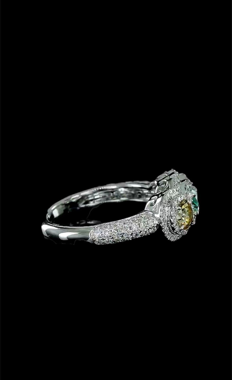 GIA & IGI Certified 0.93 Carat Diamond Cocktail Ring For Sale 1
