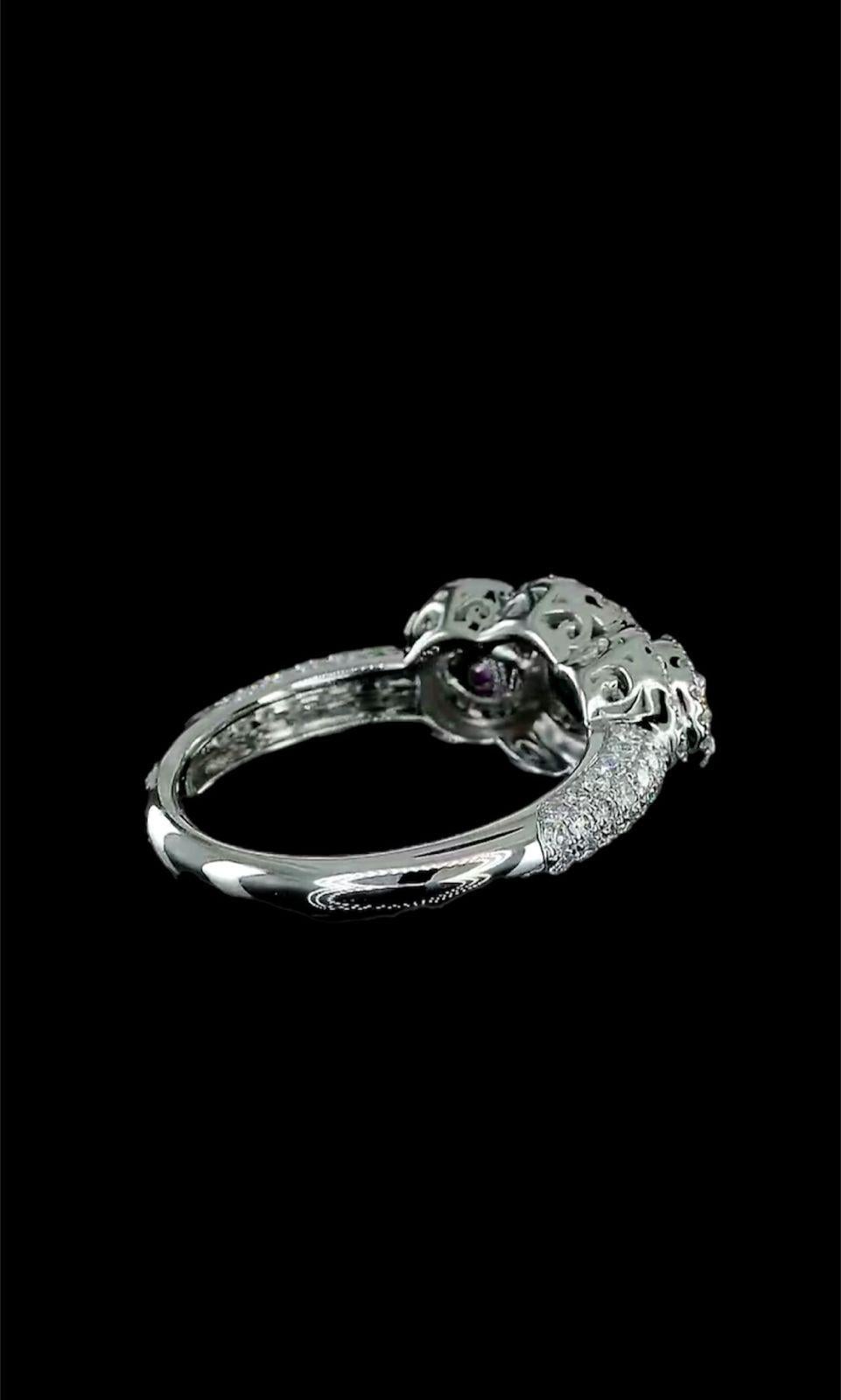 GIA & IGI Certified 0.93 Carat Diamond Cocktail Ring For Sale 2