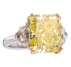 GIA Intense Fancy Yellow Radiant Diamond Ring