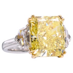 GIA Intense Fancy Yellow Radiant Diamond Ring
