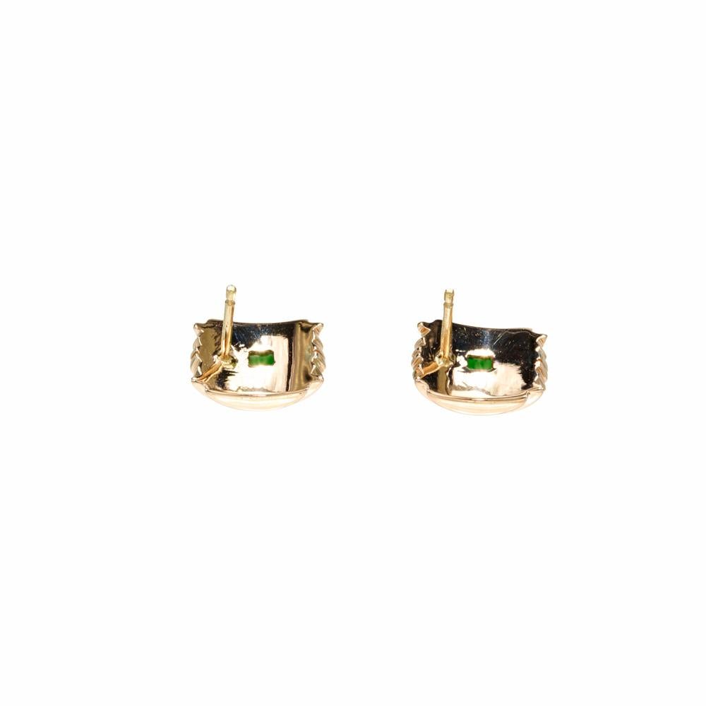 GIA Jadeite jade Rose Gold Domed Earrings For Sale 2