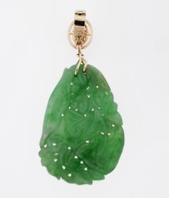 GIA Jadeite Large Carved Pendant