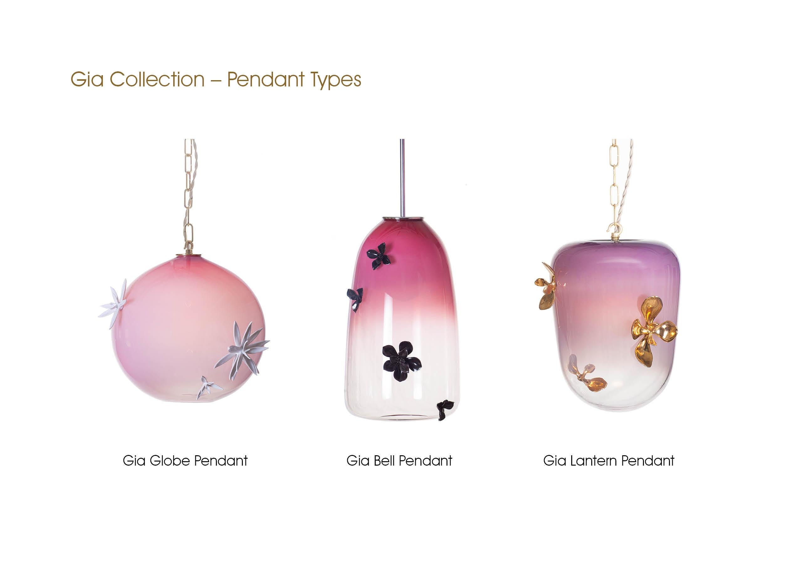 GIA Laternen-Anhänger: Amethyst und klares Ombre-Glas von Avram Rusu STUDIO (21. Jahrhundert und zeitgenössisch) im Angebot