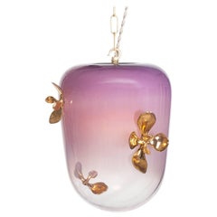 GIA Laternen-Anhänger: Amethyst und klares Ombre-Glas von Avram Rusu STUDIO