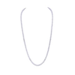 GIA Lavender Jadeite Necklace with Diamond Rondelles in 18 Karat White Gold