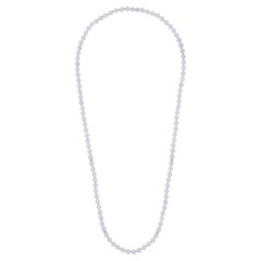 GIA Lavendel-Jadeit-Halskette mit Diamant-Rondellen aus 18 Karat Weißgold