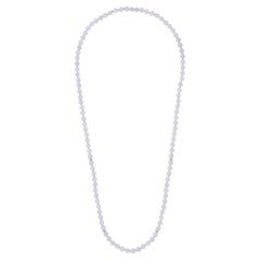 Collier en or blanc 18 carats avec jadéite lavande certifiée GIA et rondelles de diamants