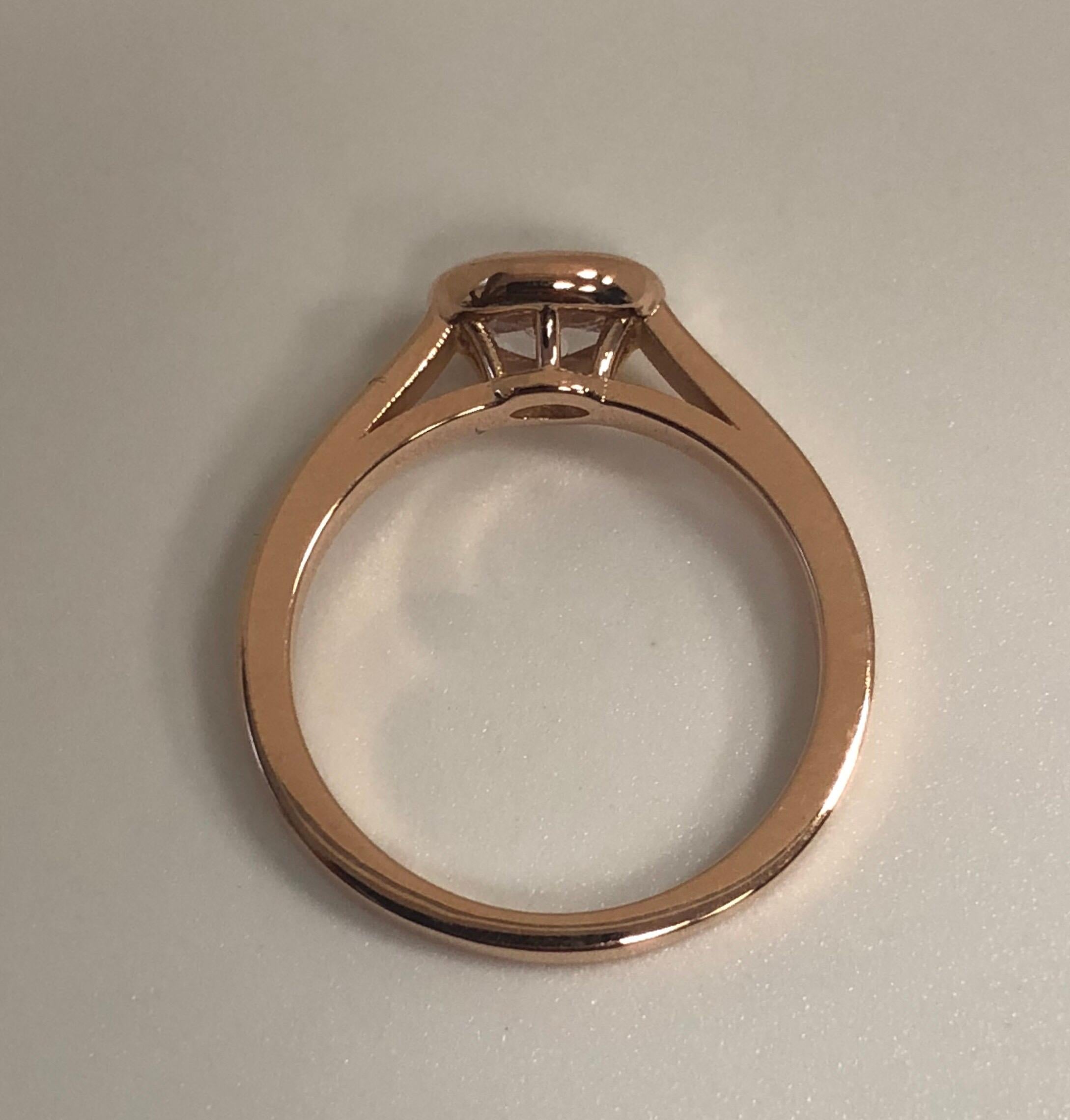 Modern GIA Light Pink Diamond .94 Carat in 18 Karat Rose Gold Bezel Mount