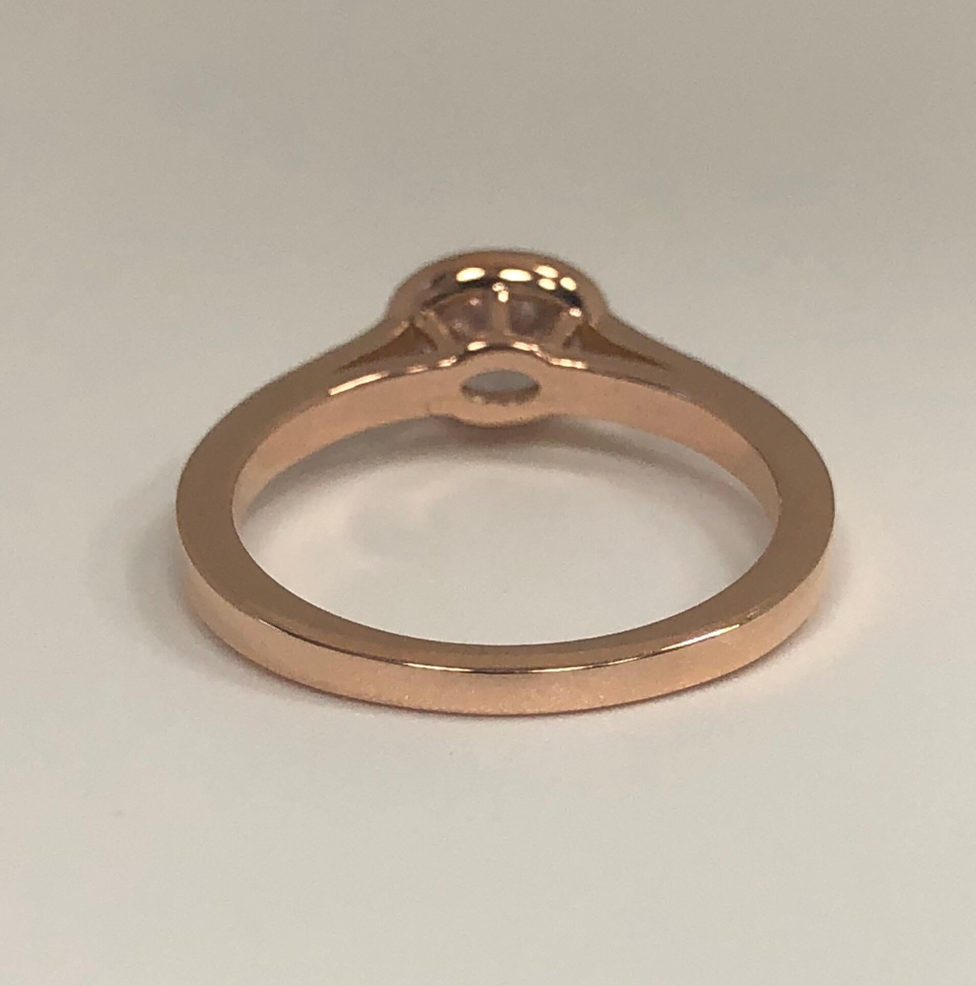Women's or Men's GIA Light Pink Diamond .94 Carat in 18 Karat Rose Gold Bezel Mount