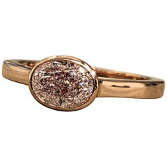 GIA Light Pink Diamond .94 Carat in 18 Karat Rose Gold Bezel Mount