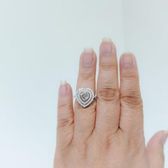 GIA Light Pink Heart Shape Diamond Ring in 18K Two Tone Gold