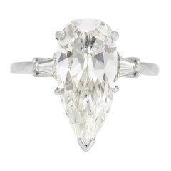 Used Gia Long Pear Brilliant Shape On Platinum Setting