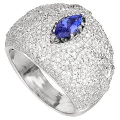 GIA Michael Christoff 18k Gold Diamond Tanzanite Ring