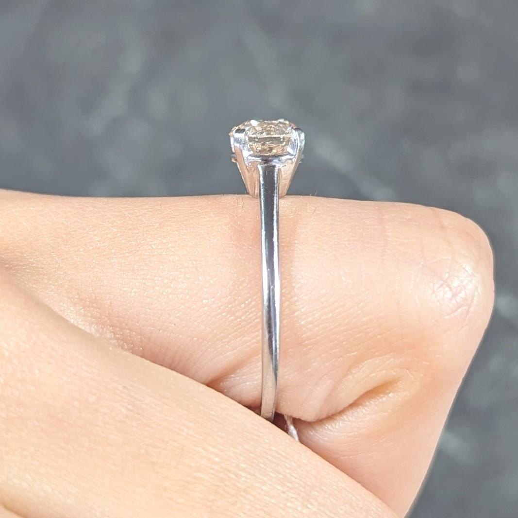 GIA Mid-Century 1.07 Carats Diamond Platinum Solitaire Engagement Ring  en vente 6