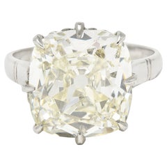 GIA Midcentury 7.70 Ctw Old Mine Cut Diamond Platinum Engagement Ring
