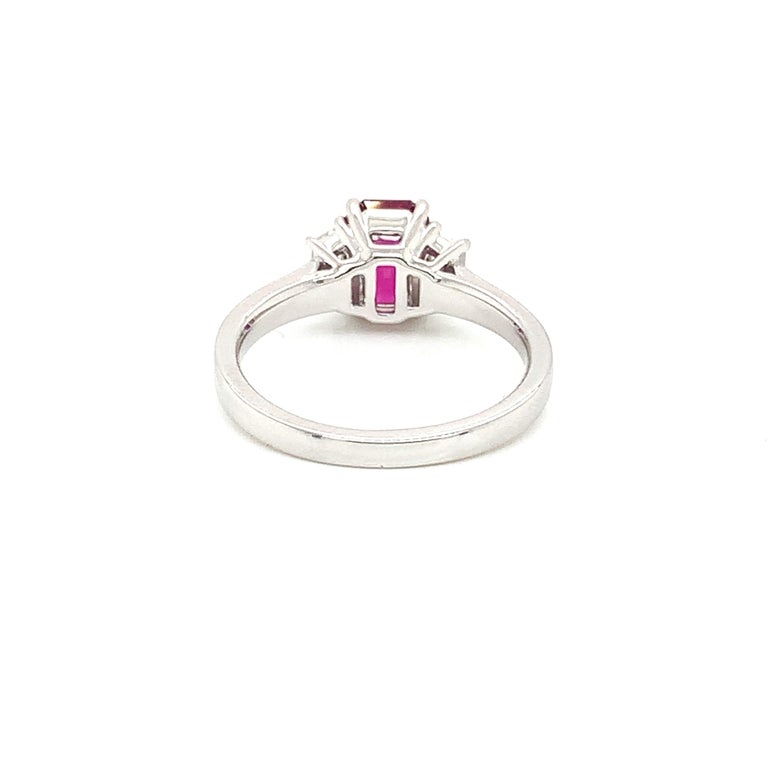 GIA Mozambique Ruby and Diamond Ring in 18 Karat White Gold For Sale at ...