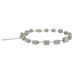 GIA Multi-Shape White Diamond Bracelet in 18K White Gold