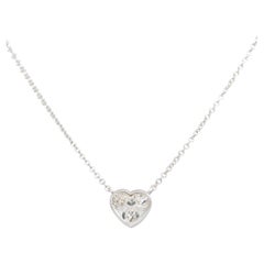 GIA Diamante naturale a forma di cuore da 1,01 carati 18 carati Collana galleggiante In magazzino