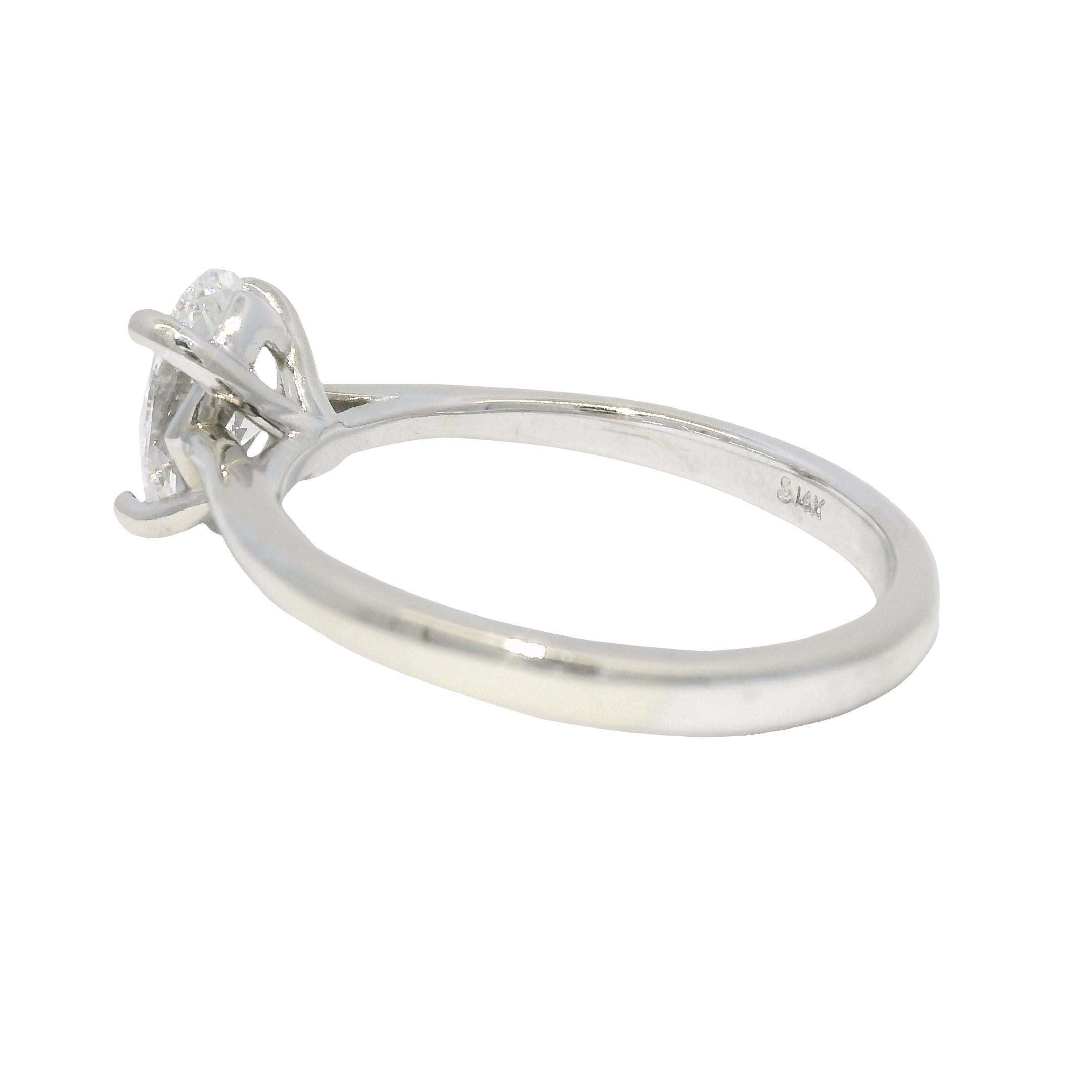 GIA Natürlicher 1,01 Karat Diamant im Ovalschliff 14 Karat Verlobungsring Vorrätig (Moderne) im Angebot