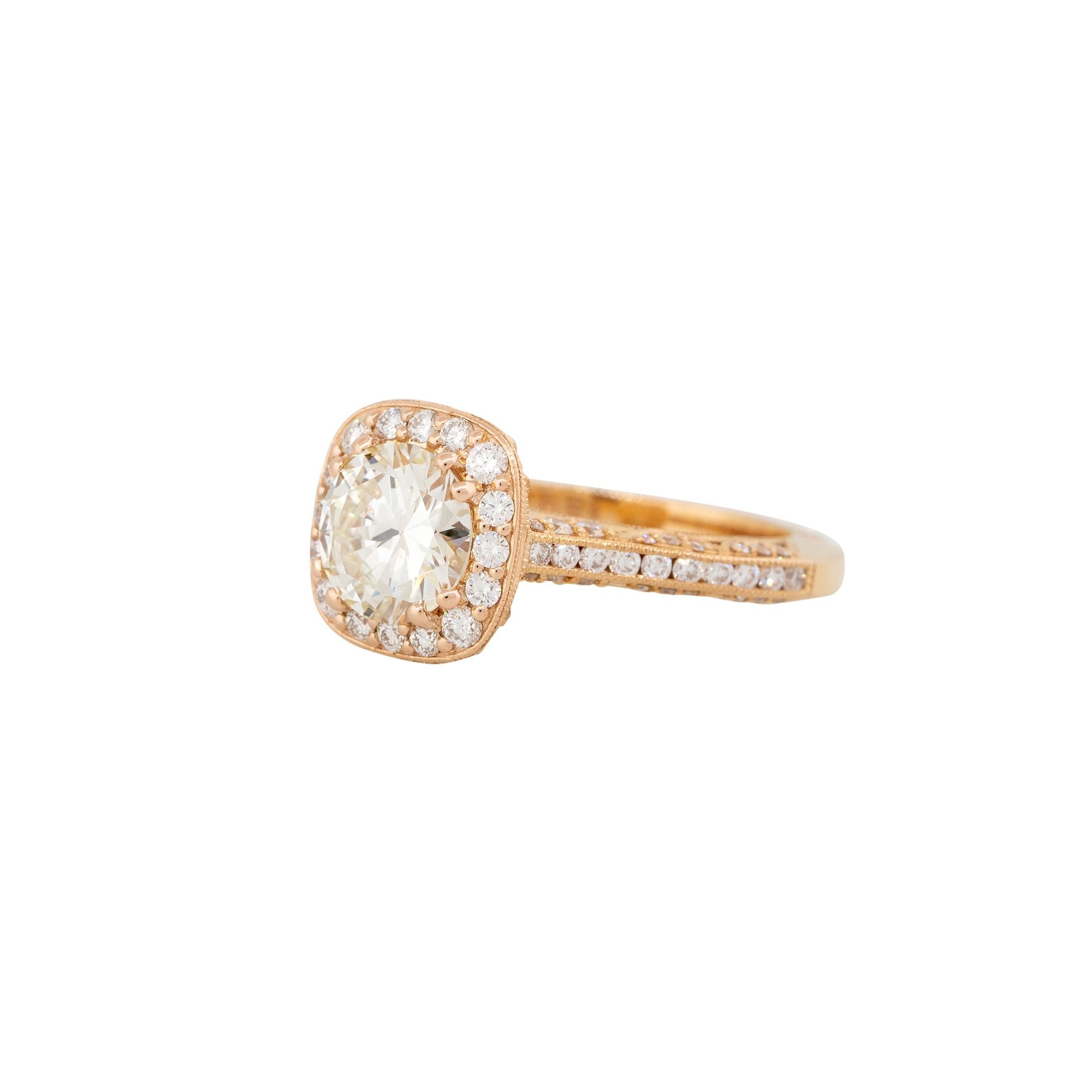 Modern GIA Natural 1.63 Carat Round Brilliant Diamond 18 Karat Engagement Ring In Stock For Sale
