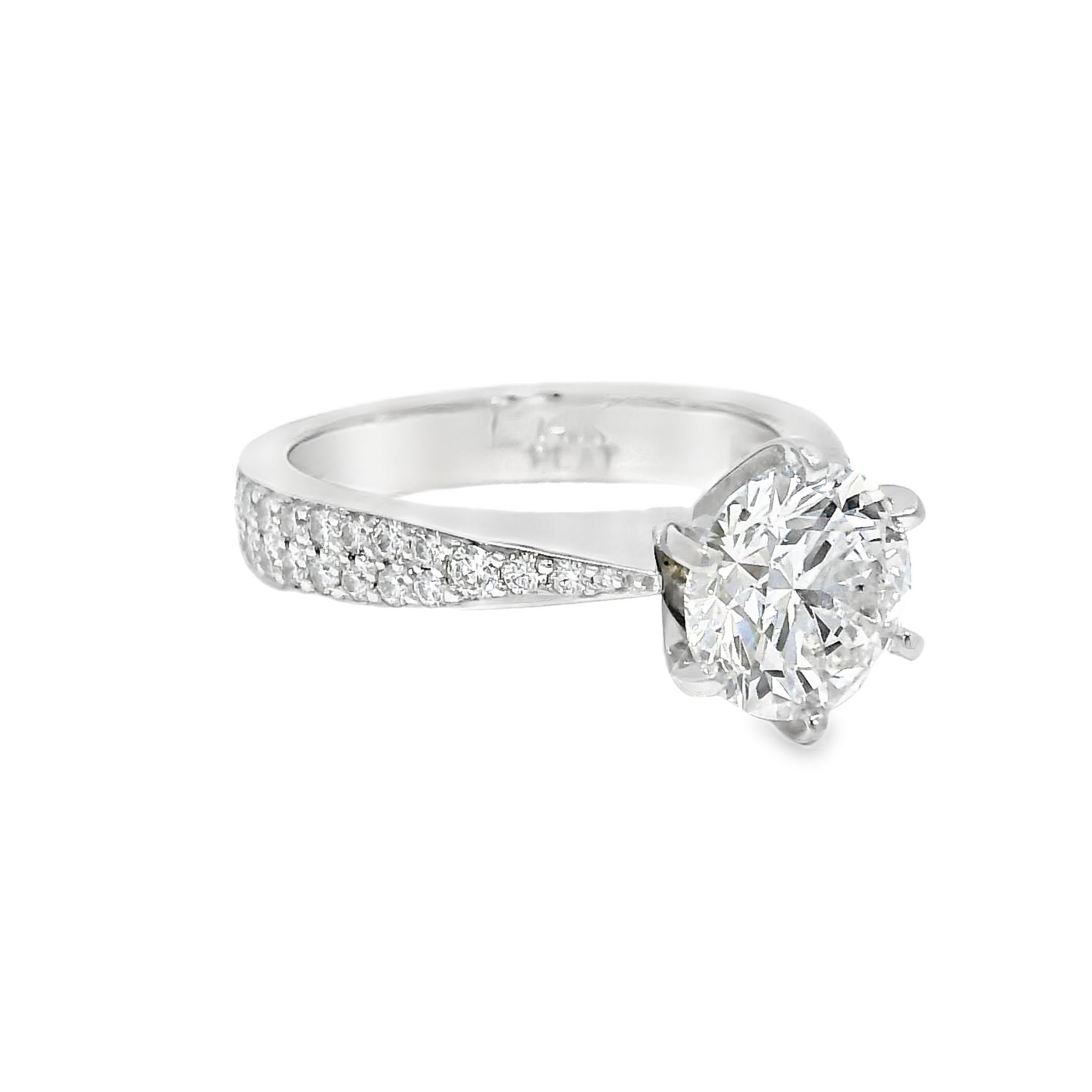 GIA Natural 2.13 Carat Round Brilliant-Cut Diamond Engagement Ring In Stock For Sale 4