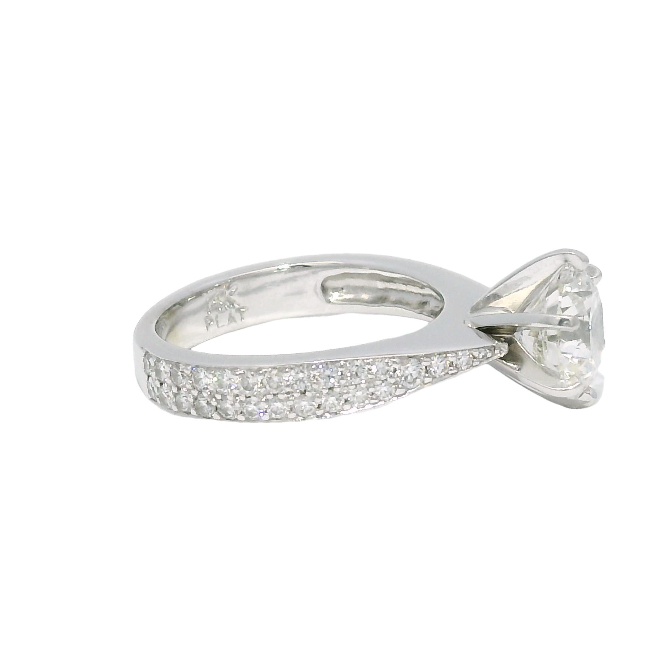 Oval Cut GIA Natural 2.13 Carat Round Brilliant-Cut Diamond Engagement Ring In Stock For Sale