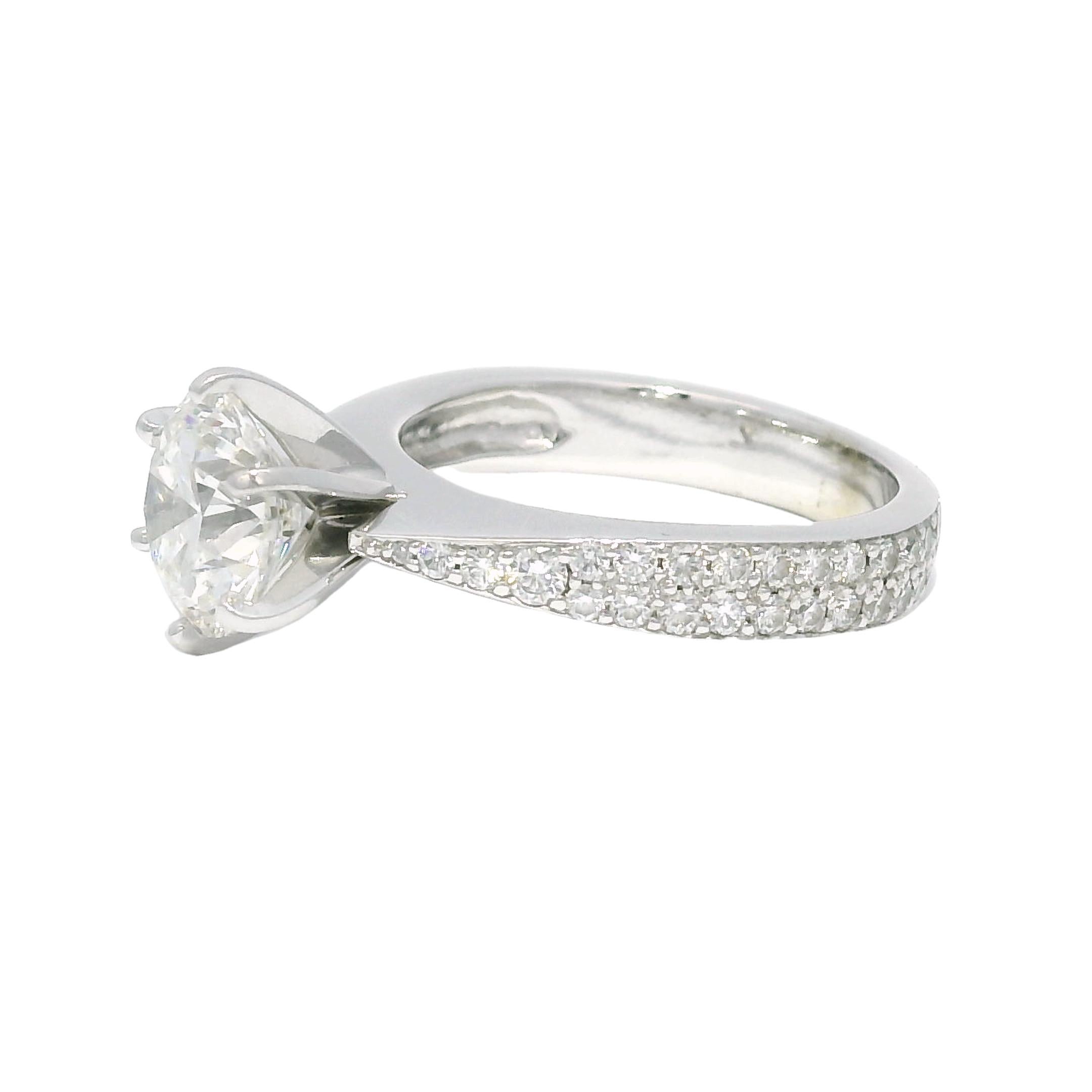 GIA Natural 2.13 Carat Round Brilliant-Cut Diamond Engagement Ring In Stock For Sale 2