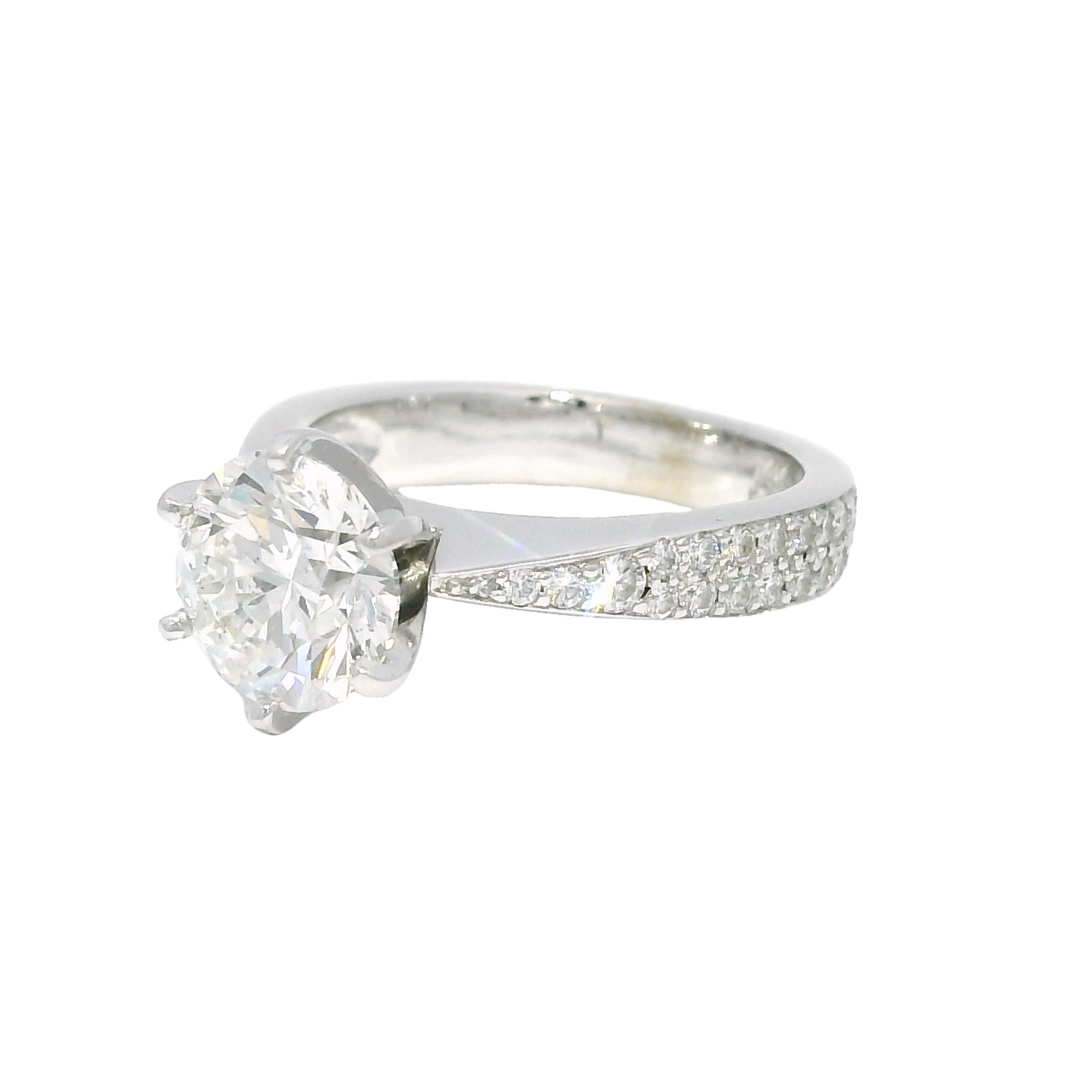GIA Natural 2.13 Carat Round Brilliant-Cut Diamond Engagement Ring In Stock For Sale 3