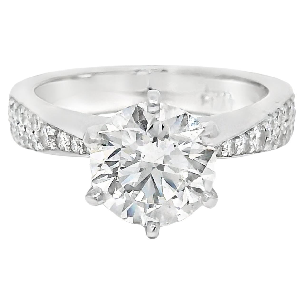 GIA Anello di fidanzamento con diamante rotondo taglio Brilliante da 2,13 carati Nature In magazzino