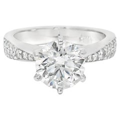 GIA Nature 2.13 Carat Round Brilliant-Cut Diamond Engagement Ring In Stock