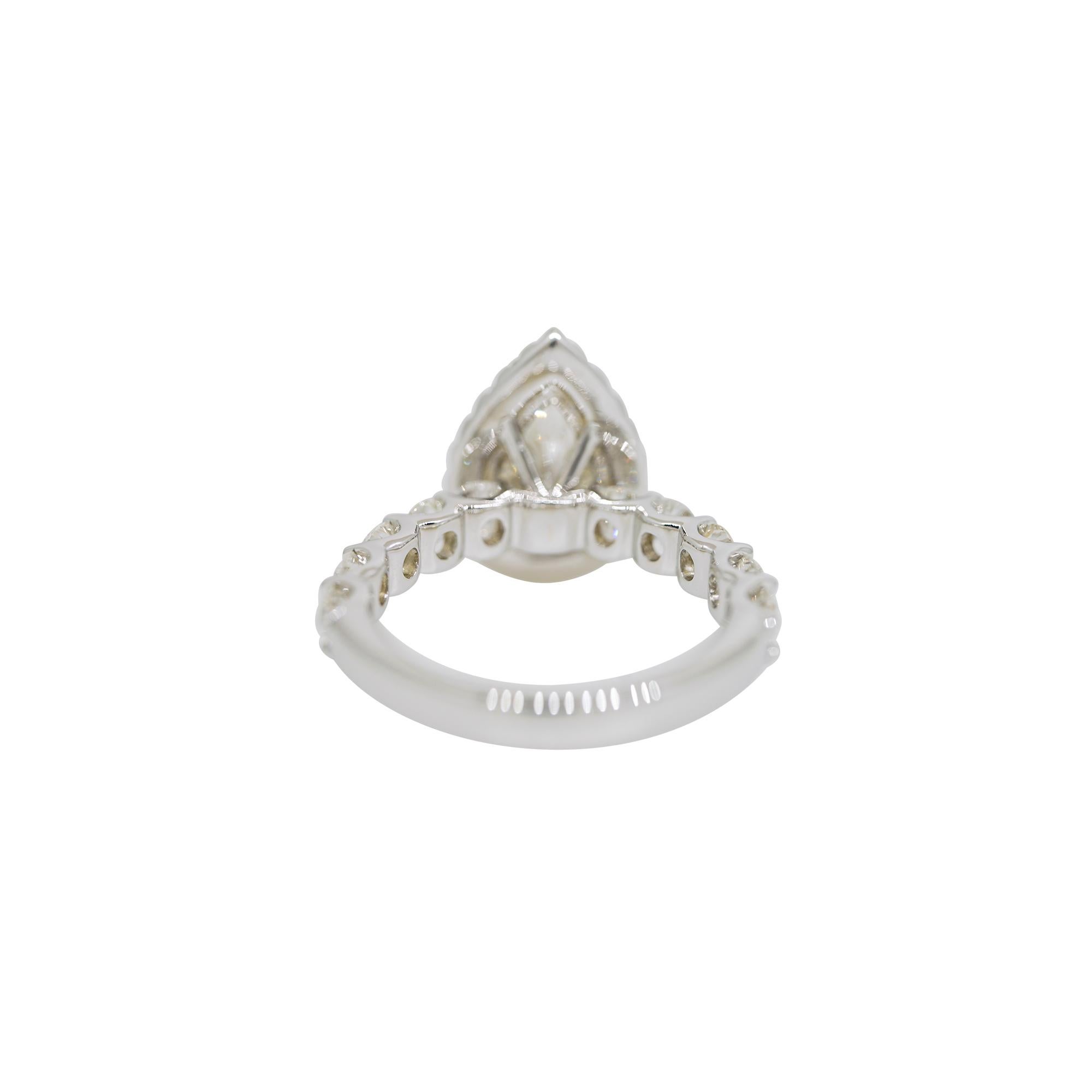 Modern GIA Natural 2.37 Carat Pear Brilliant Diamond 14-Karat Engagement Ring In Stock For Sale