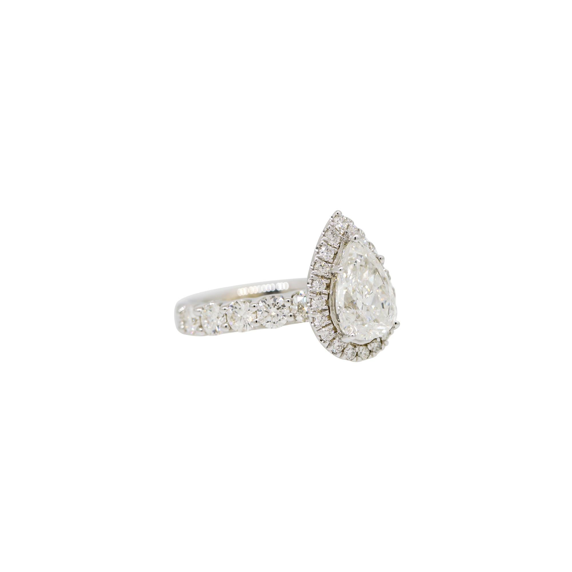 Pear Cut GIA Natural 2.37 Carat Pear Brilliant Diamond 14-Karat Engagement Ring In Stock For Sale