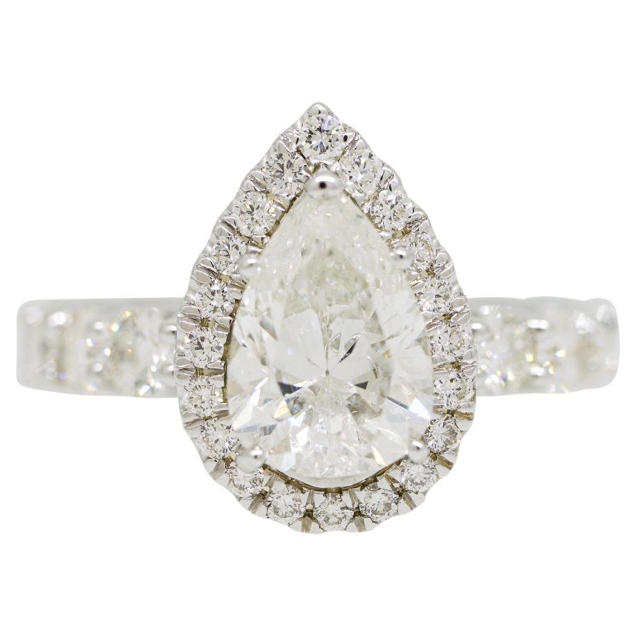 GIA Natural 2.37 Carat Pear Brilliant Diamond 14-Karat Engagement Ring In Stock