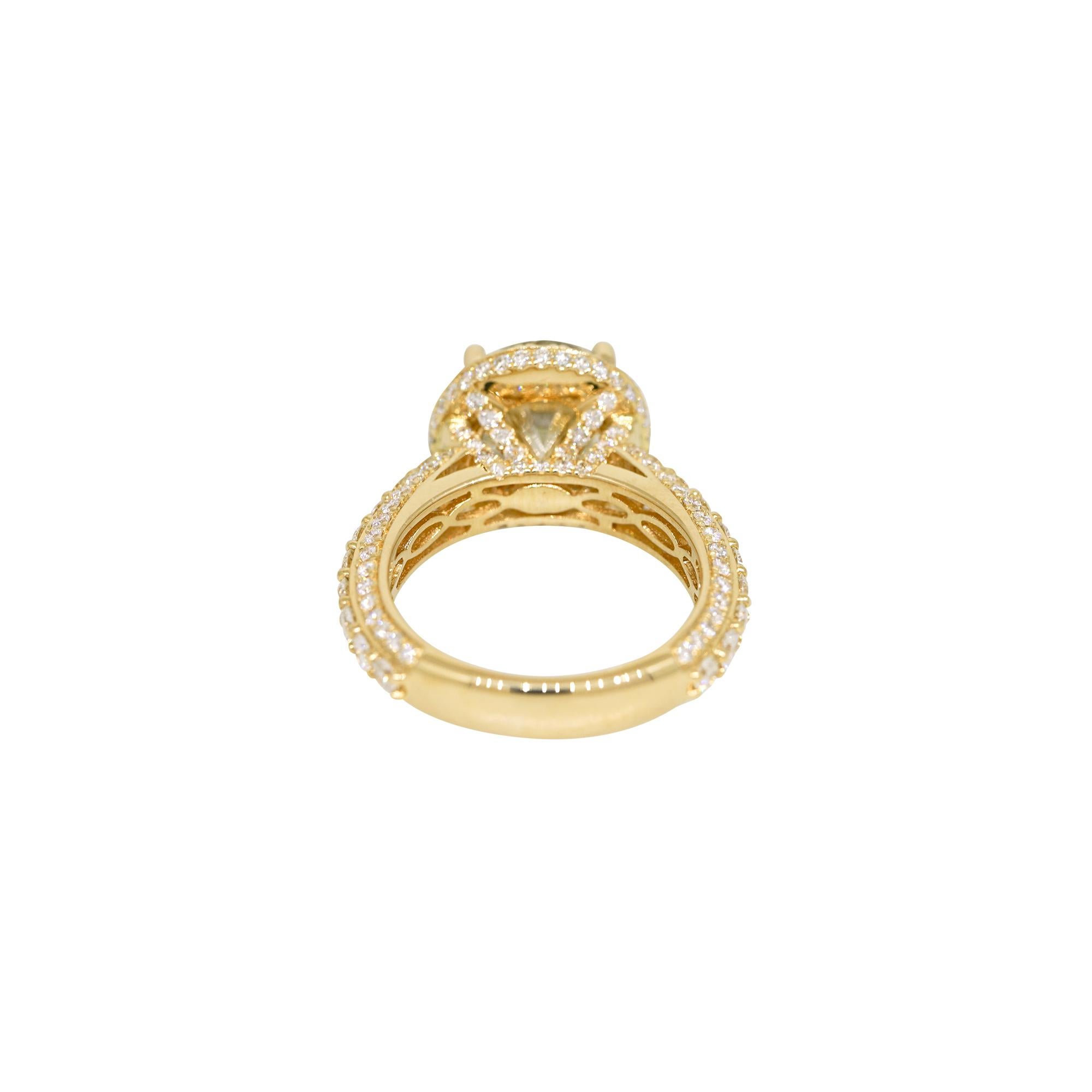 Donna GIA Anello di fidanzamento naturale da 4,01 carati con diamante tondo Brilliante 18 carati In magazzino in vendita