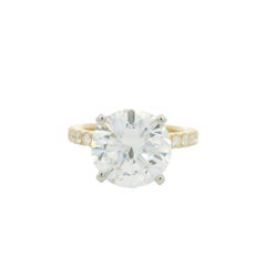 GIA Nature 5.03 Carat Round Brilliante Diamond 18-Karat Engagement Ring In Stock