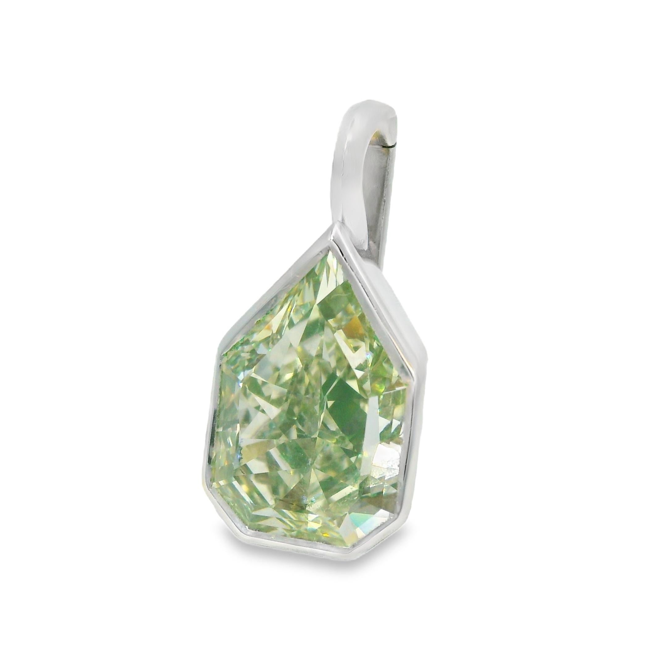 GIA Natural 6.35 Carat Pear Shape Diamond 18-Karat Bezel Set Pendent In Stock For Sale 1