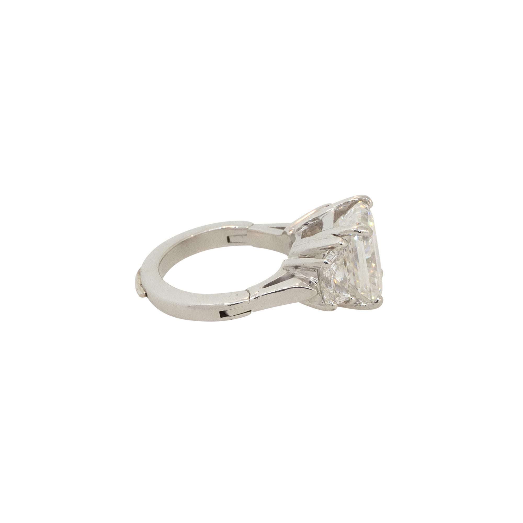 Bague de fiançailles en platine avec diamant naturel taille radiant de 6,53 carats certifié GIA, en stock Excellent état - En vente à Boca Raton, FL