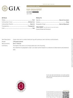 GIA Natural Burma Ruby Oval Stud Earrings with Diamonds in Platinum & 14k Gold