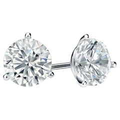 GIA Natural Daimond 6.02 tcw Platinum Martini Studs Earrings.