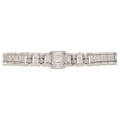 GIA Natural Emerald Cut & Multi-Shape Diamond Platinum Bracelet In Stock