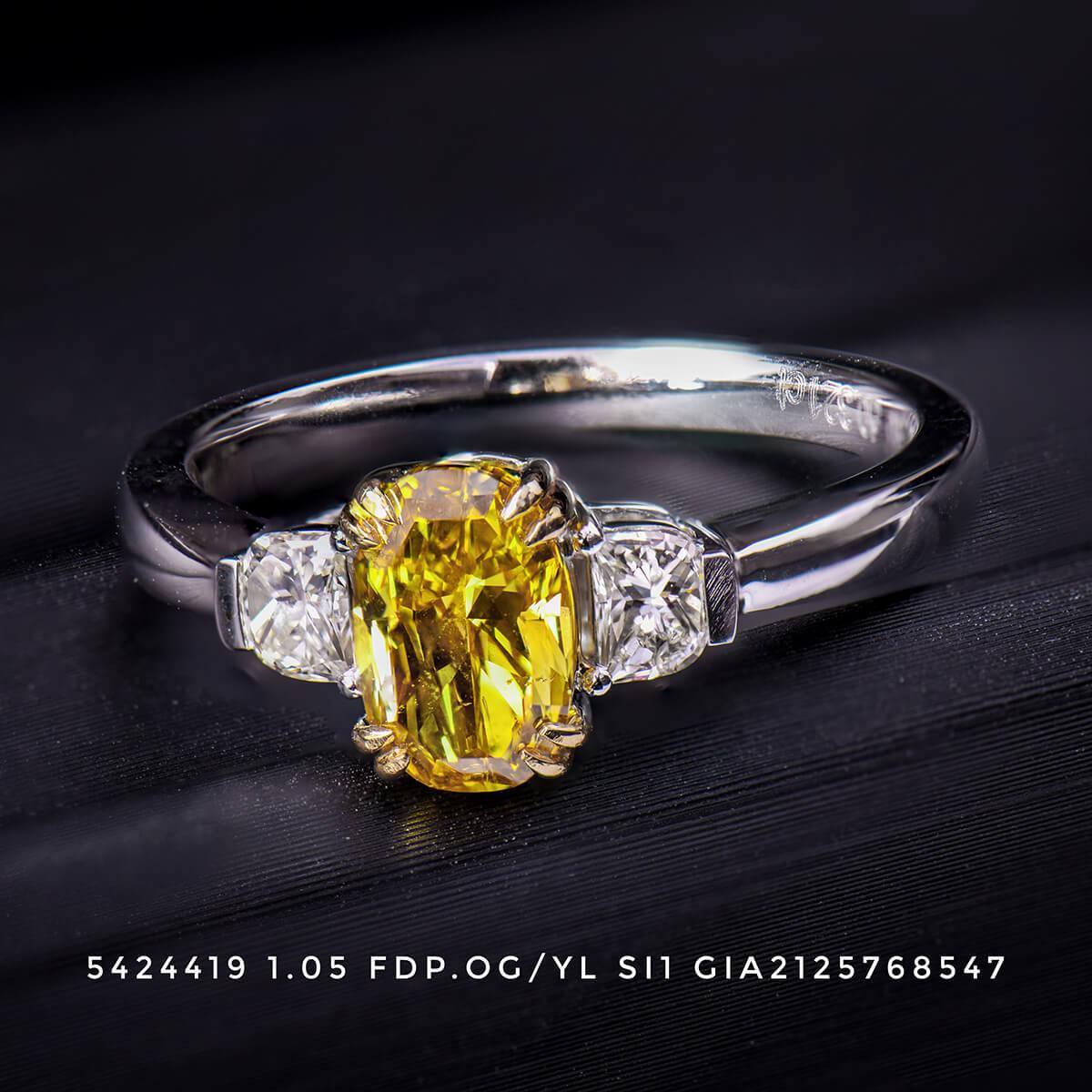GIA Natural Fancy Deep Orangy Yellow Oval Diamond Cocktail Engagement Ring For Sale 1
