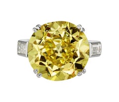 GIA Natural Fancy Intense Yellow Diamond Ring
