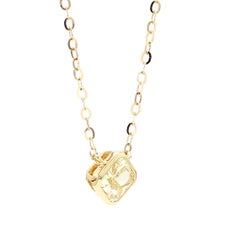 GIA Natural Fancy Light Yellow Radiant Diamond 0.70 Carat TW Gold Necklace