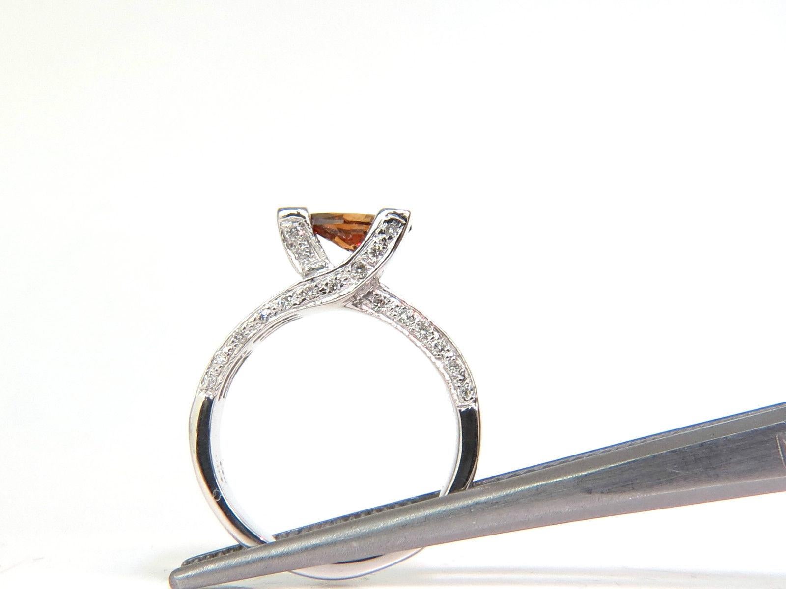 GIA Natural Fancy Orange Brown 2.05 Carat Diamond Ring 14 Karat Tension Float In New Condition For Sale In New York, NY