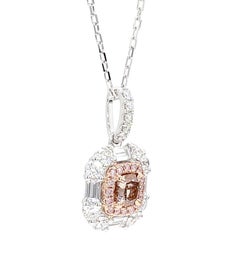 GIA Natural Fancy Pinkish Brown Cushion Diamond 1,66 Karat TW Gold Anhänger