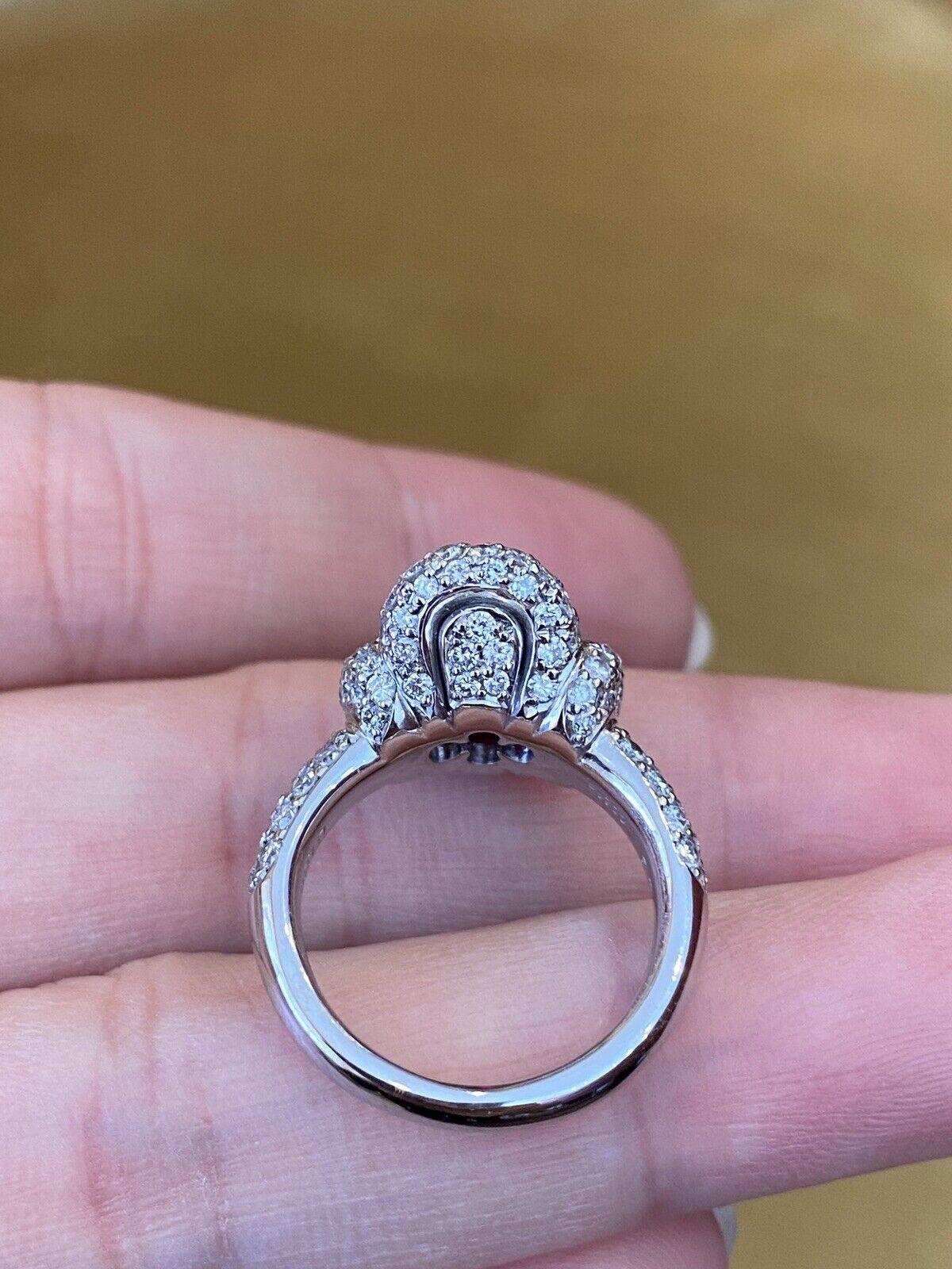 GIA Natural Oval Burma Ruby 3.40 Carat in Platinum Pave Diamond Setting 6