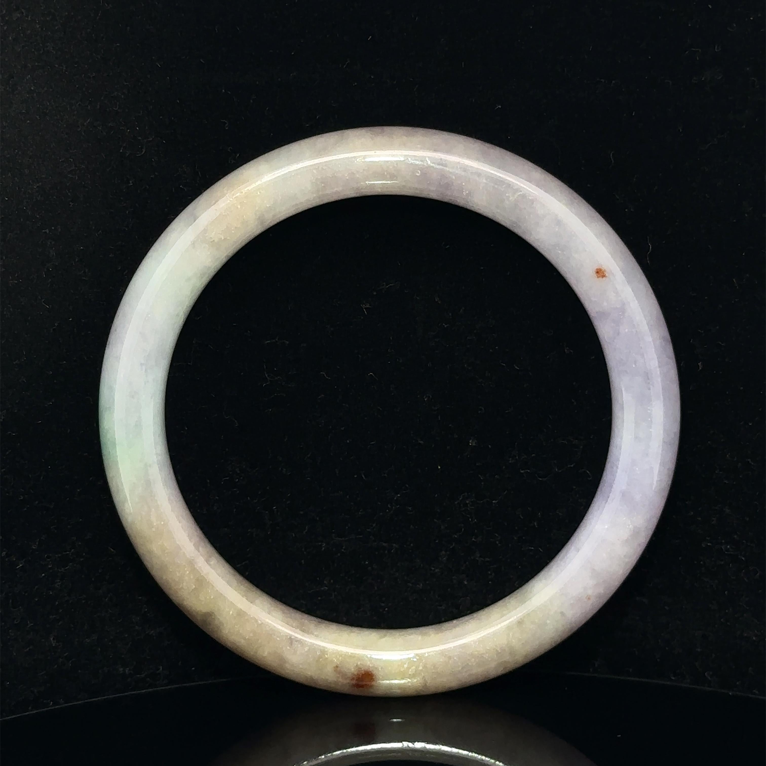 GIA Jadeíta natural verde púrpura marrón grado A Pulsera brazalete Slip On en venta 6