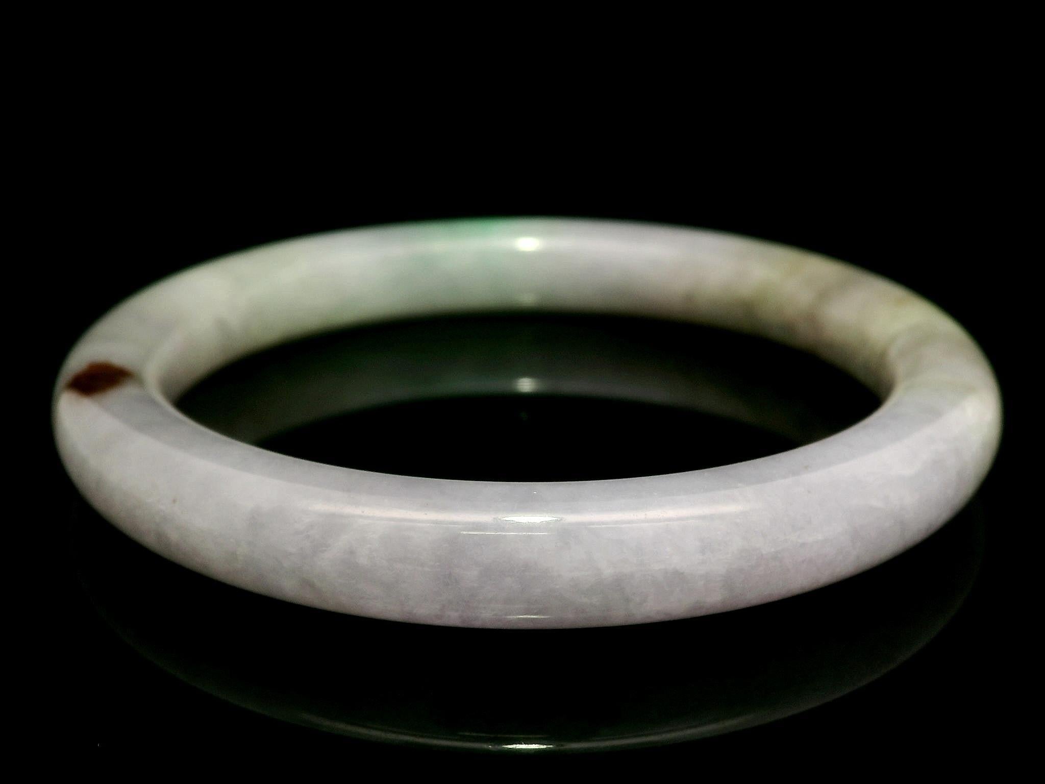 GIA Jadeíta natural verde púrpura marrón grado A Pulsera brazalete Slip On en venta 1