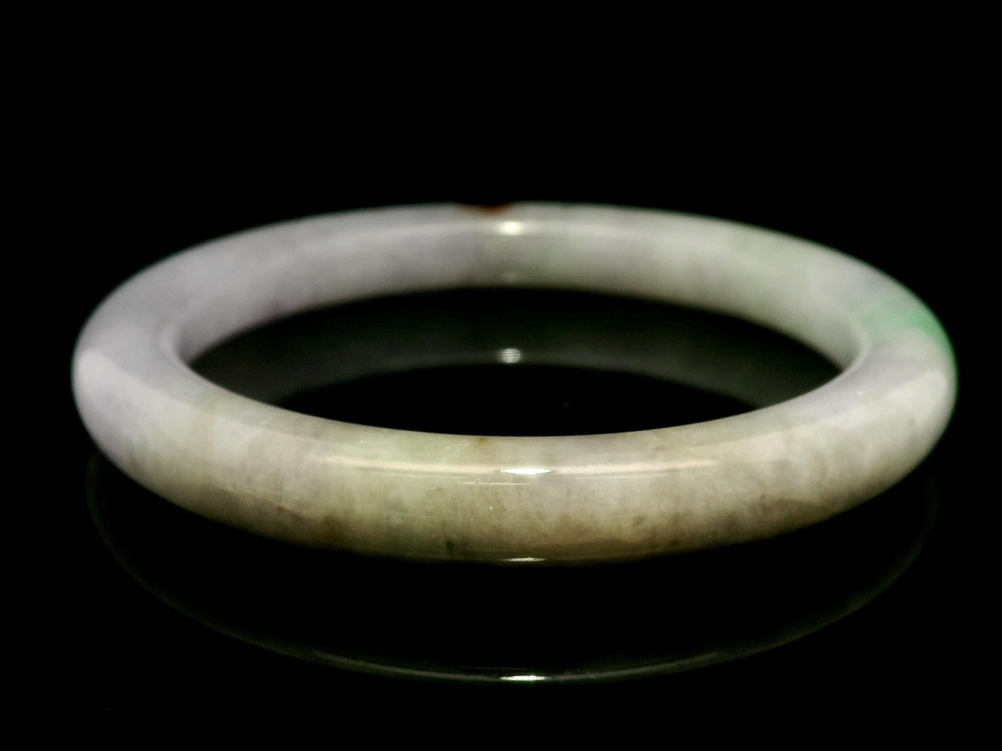 GIA Jadeíta natural verde púrpura marrón grado A Pulsera brazalete Slip On en venta 2